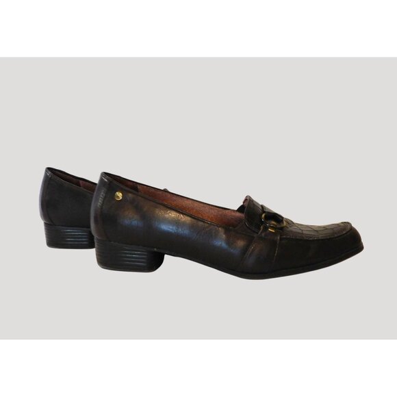 Life Stride Soft System Croc Print Embossed Shoes Ladies Size 9.5 M Dark Brown - Picture 6 of 9